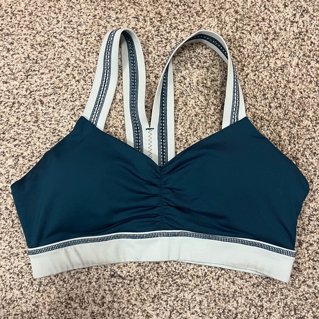 Women's Handful Y-Back Navy And Light Blue Sports Bra